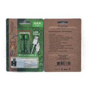 PILAS AAA RECARGABLES con cable Tipo C. Blister de 2 uds.