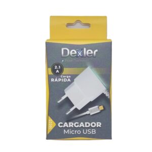 Cargador MICROUSB de pared, 5V 2A con cable de 1,2m.
