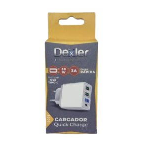 Cargador de pared QUICK CHARGE 30W con 3 USB + Tipo C - Imagen 2