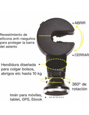 Soporte de imán para coche ajustable al reposacabezas de asientos delanteros - Imagen 4