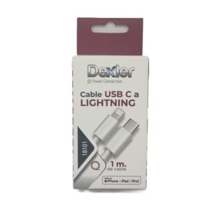 Cable Tipo C a Lightning. (Licencia APPLE). Transferencia+Carga (3A)/1m.