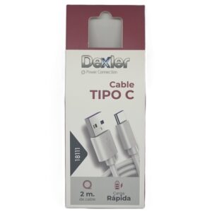 Cable USB a Tipo C. Transferencia+Carga (5A)/2m.