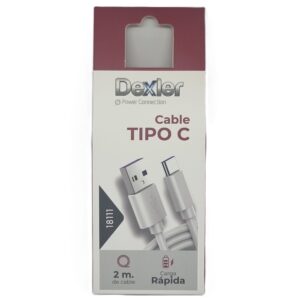 Cable USB a Tipo C. Transferencia+Carga (5A)/2m.