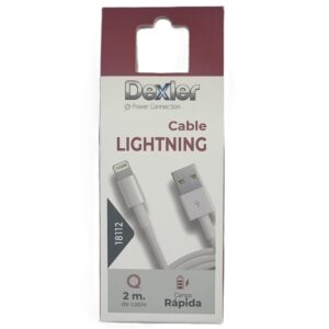 Cable USB a Lightning. Transferencia+Carga (5A)/2m.