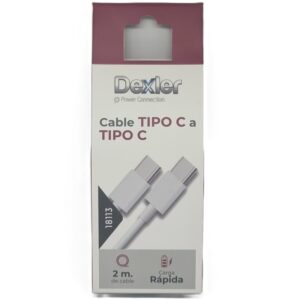 Cable Tipo C a Tipo C. Transferencia+Carga (5A)/2m.