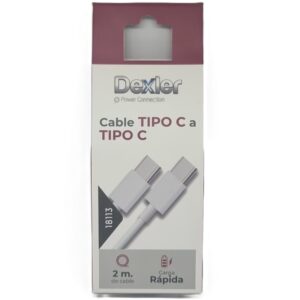 Cable Tipo C a Tipo C. Transferencia+Carga (5A)/2m.