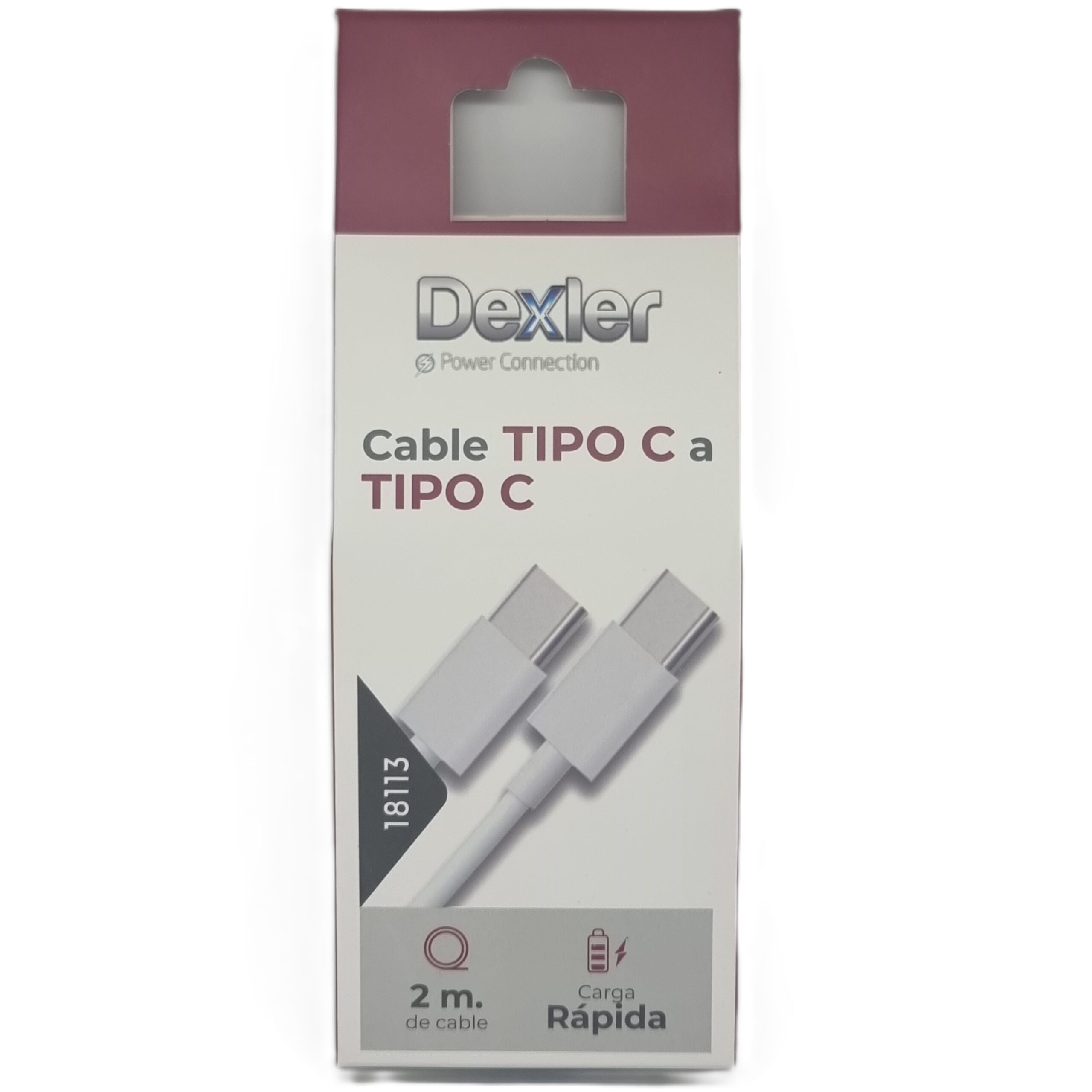 Cable Tipo C a Tipo C. Transferencia+Carga (5A)/2m.