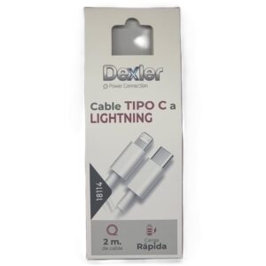 Cable Tipo C a Lightning. Transferencia+Carga (5A)/2m.