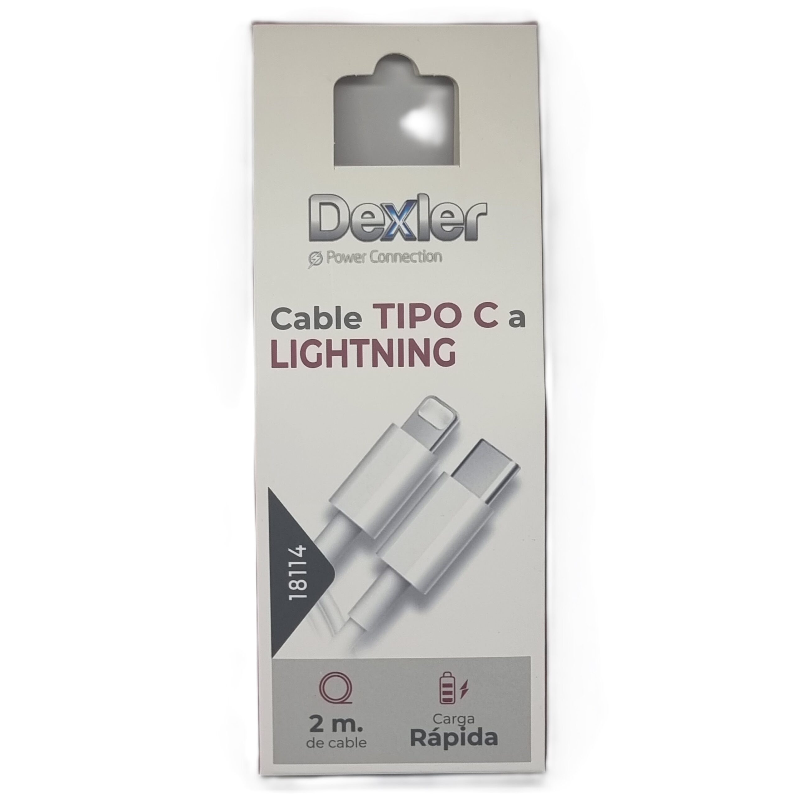 Cable Tipo C a Lightning. Transferencia+Carga (5A)/2m.
