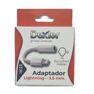 Adaptador Lightning a minijack hembra 3,5mm. 12,5cm.