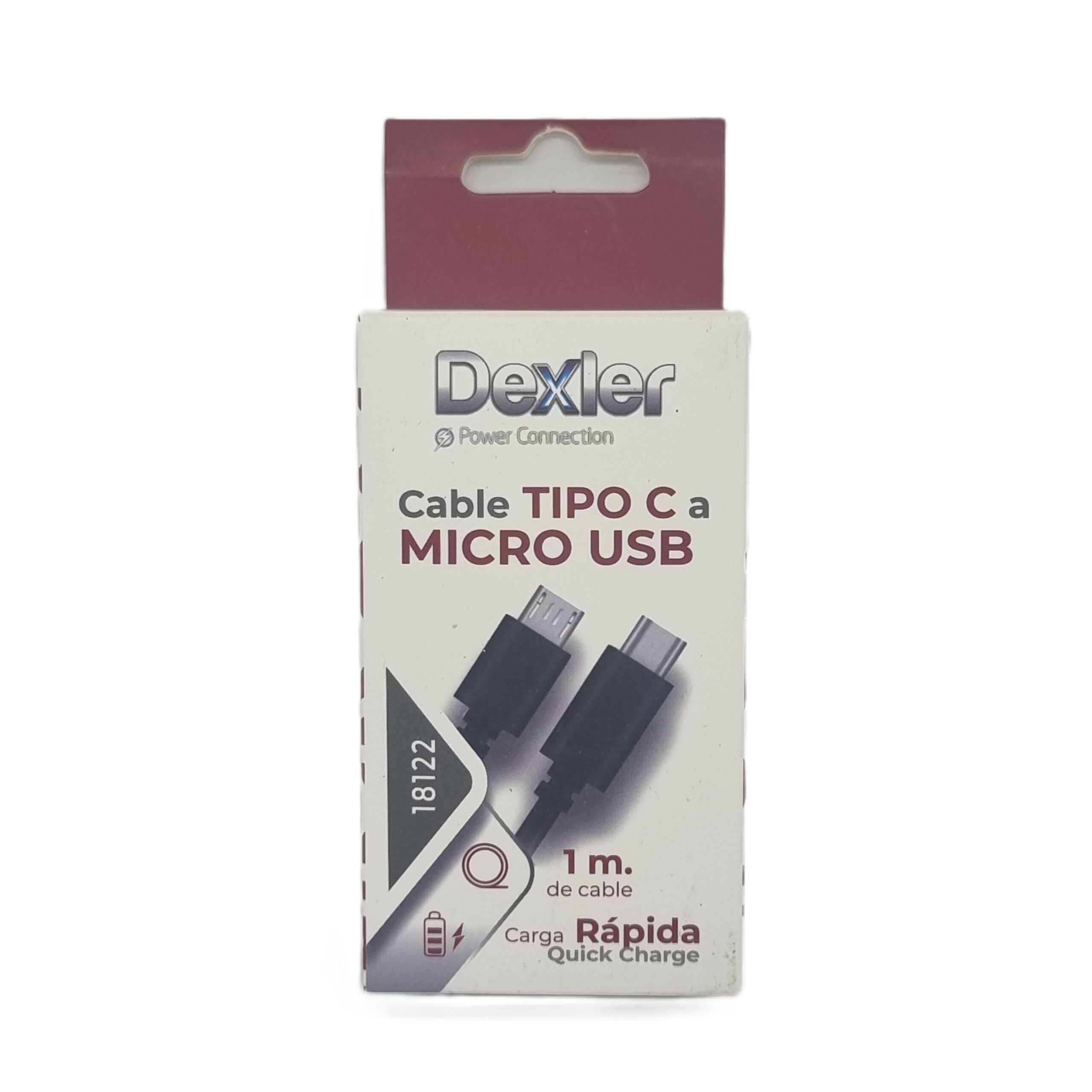 Cable Tipo C a Microusb. Transferencia+Carga (3A)/1m.