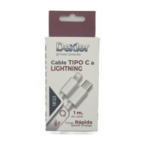 Cable Tipo C a Lightning. Transferencia+Carga (3A)/1m.