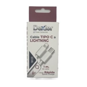 Cable Tipo C a Lightning. Transferencia+Carga (3A)/1m.