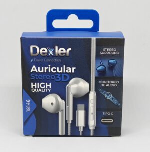 Auriculares con micrófono, botón de volumen y conector Tipo C. 1,2m