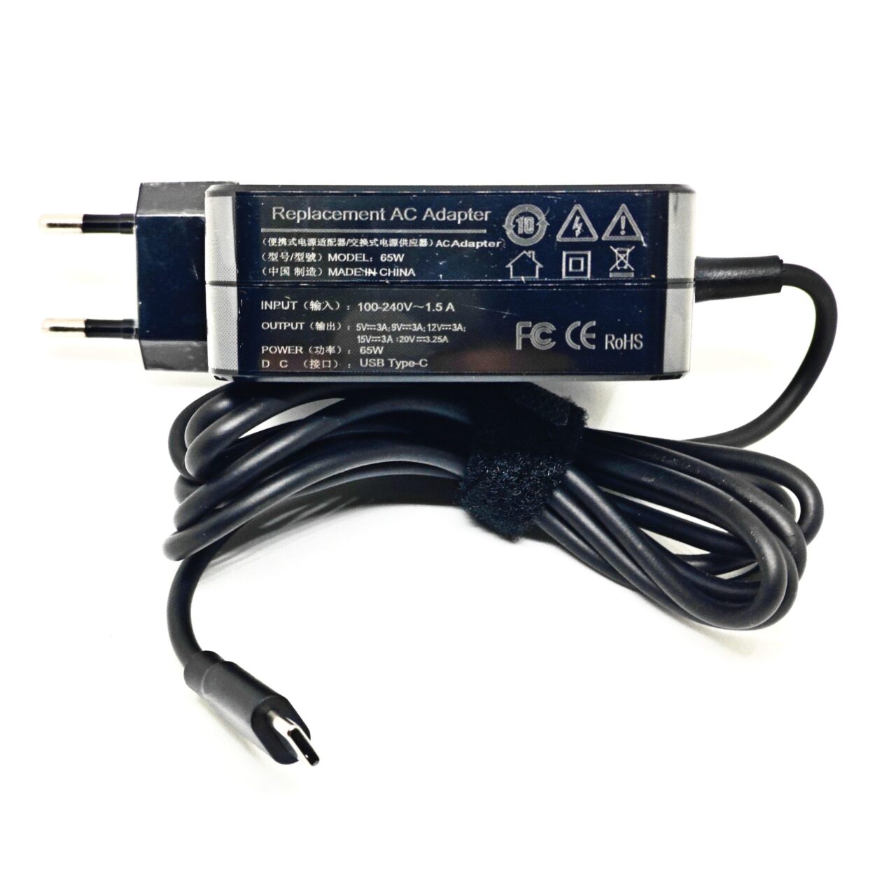 CARGADOR GENERICO PARA PORTATIL TIPO C 65W AUTOMATICO - Imagen 3
