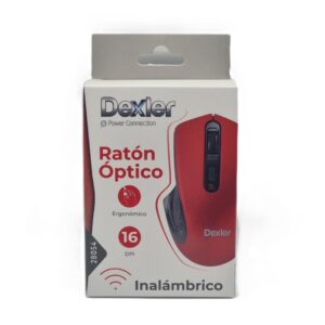 Raton óptico inalámbrico negro/rojo 28054 Dexler