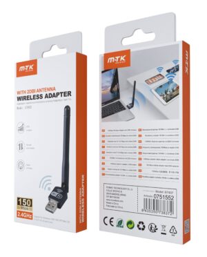 Mini Adaptador Wifi USB2.0 con antena 150Mbps