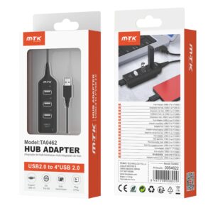 HUB USB2.0 x 4 puertos USB2.0 negro