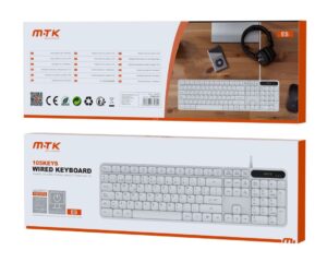 Teclado 105 teclas USB blanco con cable de 1,5m. Español
