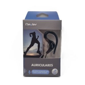AURICULARES SPORT con ganchos, conexión minijack con micrófono