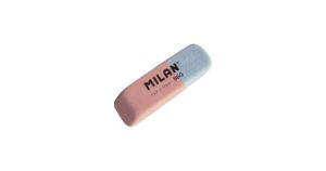 Milan 860 Goma de Borrar Biselada - Doble Uso - Flexible - Miga de Pan - Caucho - Color Rosa/Azul