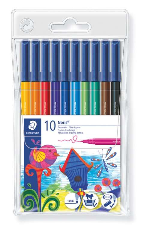 Staedtler Noris 326 Rotulador de Punta de Fibra - Resistente a la Presion - Tinta Base de Agua - Colores Surtidos
