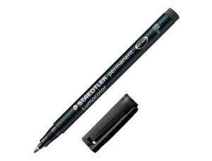 Staedtler Lumocolor 318 Rotulador Permanente - Punta Fina Redonda - Trazo 0.6mm - Capuchon con Clip - Secado Rapido - Color Negro