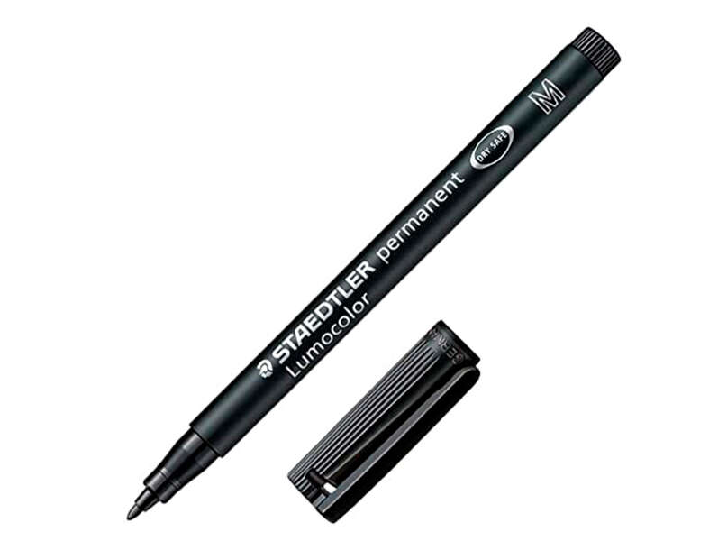 Staedtler Lumocolor 317 Rotulador Permanente - Punta Media Redonda - Trazo 1mm Aprox - Capuchon con Clip - Secado Rapido - Color Negro