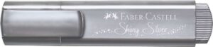 Faber-Castell Textliner 46 Metallic Marcador Fluorescente - Punta Biselada - Trazo entre 1mm y 5mm - Tinta con Base de Agua - Color Plata