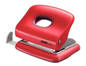 Rapid FC20 Taladro Perforador - Hasta 20 Hojas - Facil Vaciado - Punzones 5.5mm - Color Rojo