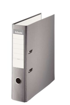Esselte Archivador de Palanca - Formato Folio - Lomo 75mm - Capacidad para 500 Hojas - Color Gris