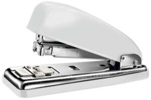 Petrus 226 WOW Grapadora Metalica + Caja de 200 Grapas - Hasta 30 Hojas - Grapado Cerrado, Abierto y Clavado - Color Blanco Metalizado