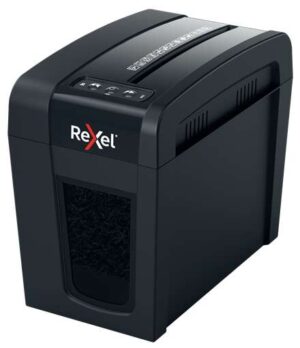 Rexel Secure X6-SL Whisper-Shred Destructora de Papel Manual Corte en Particulas P-4 - Destruye hasta 6 Hojas - Tecnologia de Bajo Ruido Whisper-Shred - Papelera de 10L - Color Negro