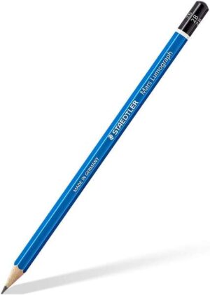 Staedtler Mars Lumograph 100 Lapiz de Grafito Hexagonal - Mina 2B - Resistencia a la Rotura - Madera de Bosques Sostenibles