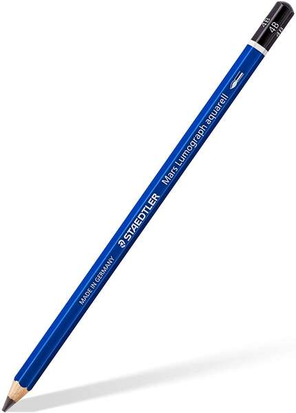 Staedtler Mars Lumograph Aquarell 100A Lapiz de Grafito - Mina 4B - Resistencia a la Rotura - Madera de Bosques Sostenibles