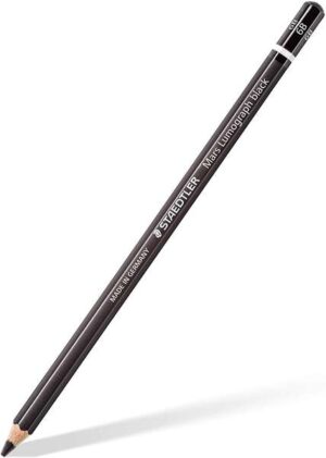 Staedtler Mars Lumograph Black Artist Pencil 100B Lapiz de Grafito - Mina 6B - Resistencia a la Rotura - Madera de Bosques Sostenibles