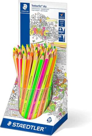 Staedtler Textsurfer Dry 128 64 Expositor de 48 Lapices Marcadores de Colores - Diseño Ergonomico - Colores Surtidos