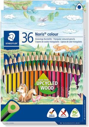 Staedtler Noris Colour 187 Pack de 36 Lapices Triangulares de Colores - Resistencia a la Rotura - Colores Surtidos