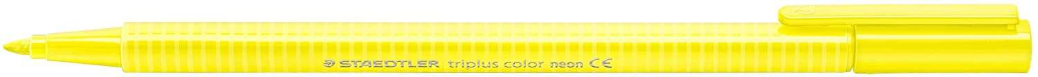 Staedtler Triplus Color 323 Rotulador de Punta Fina - Trazo 1mm Aprox - Tinta Base de Agua - Color Amarillo Neon