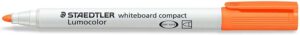 Staedtler Lumocolor 341 Marcador para Pizarra Blanca - Punta Biselada 1 - 2mm Aprox - Secado Rapido - Color Naranja