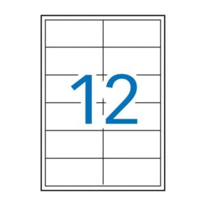 Apli Pack de 1.200 Etiquetas Rectangulares 97x42,4mm - 100 Hojas por 12 Etiquetas - Cantos Rectos - Adhesivo Removible - Permite Retirar sin dejar Rastro - Color Blanco