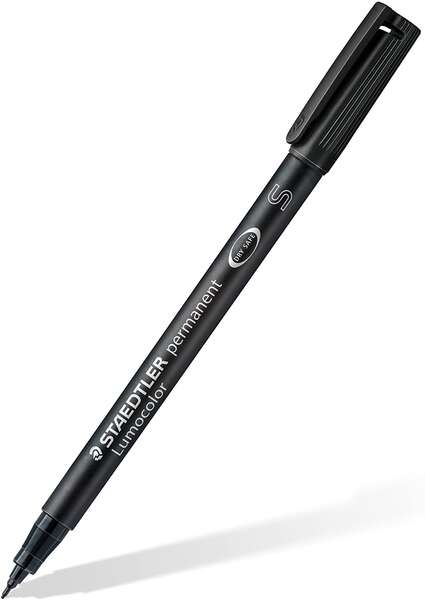 Staedtler Lumocolor Permanent 313 Rotulador Permanente de Punta Fina - Trazo 0.4mm - Secado Rapido - Color Negro