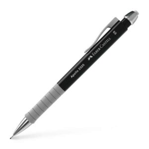 Faber-Castell Apollo Portaminas - Trazo 0.5mm - Agarre Ergonomico - Goma de Borra Integrada - Cuerpo Color Negro