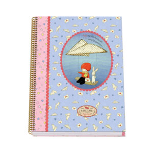 Dohe Santoro Poppi Loves Messenger Cuaderno Espiral Tapa Dura - Tamaño A4 de 100 Hojas 90gr - Hojas Microperforadas con 4 Taladros - Cuadricula 5mm