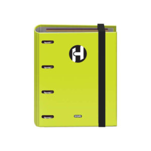 Dohe Serie Icon Carpeta de 4 Anillas Formato A5 con Recambio de 100 Hojas de 90 gr y 4 Taladros - Cierre con Goma Elastica - Anillas de 25mm - Color Verde