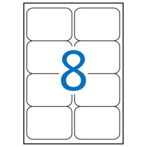 Apli Pack de 800 Etiquetas Rectangulares 99,1x67,7mm - 100 Hojas por 8 Etiquetas - Adhesivo Permanente - Cantos Romos - Color Blanco