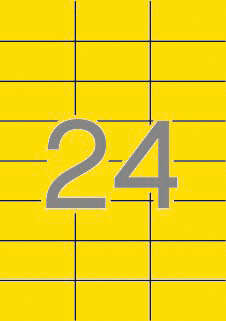 Apli Pack de 480 Etiquetas Rectangulares 70x37mm - 20 Hojas por 24 Etiquetas - Adhesivo Permanente - Cantos Rectos - Color Amarillo