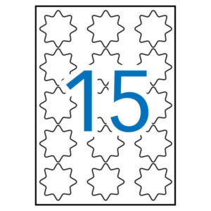 Apli Etiquetas Amarillo Fluorescente Permanentes Estrella Ø 35mm 20 Hojas