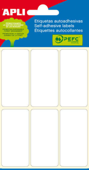 Apli Etiquetas Minibolsa Blancas 26.0 x 54.0mm 6 Hojas