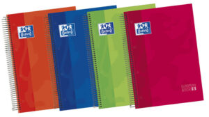 Oxford Europeanbook 5 Cuaderno Espiral Formato A4+ Horizontal 1 Linea - 120 Hojas - Tapa Extradura acabado Brillante - 5 Bandas de Color - Colores Surtidos